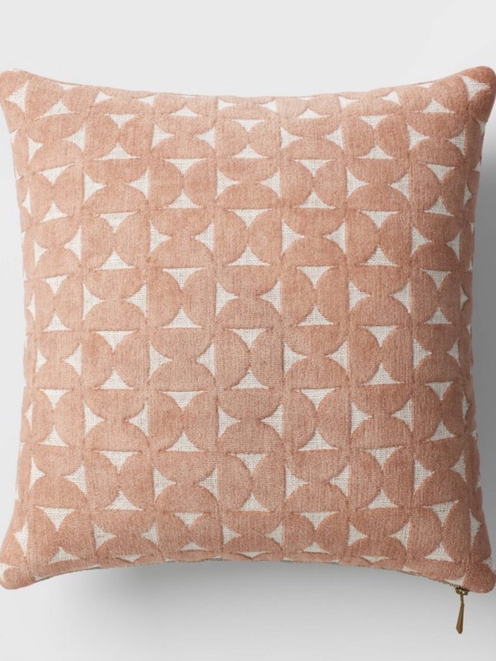 NEW Threshold Velvet Blush Pink Jacquard Geo Square Throw Pillow